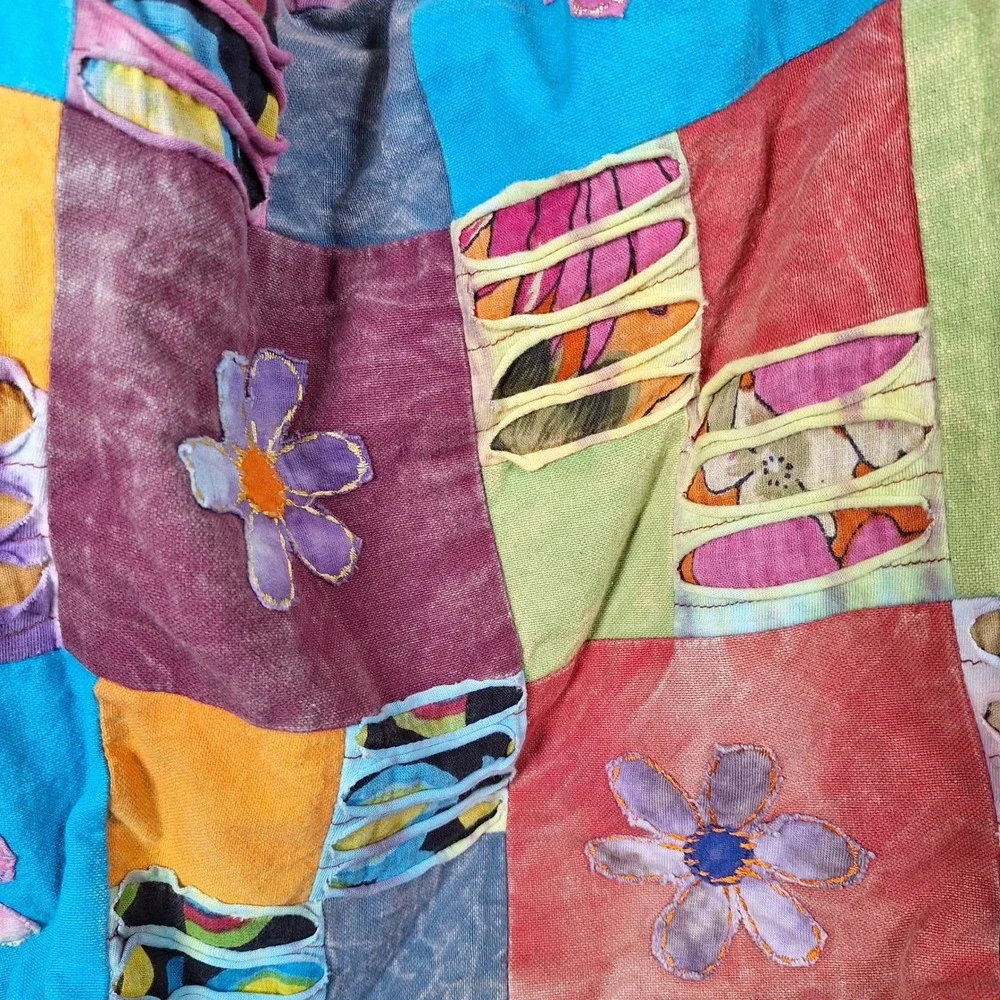 Patchwork Fesitval Hobo Flower Bag Hippie Stoner Boho Woodland Goblin